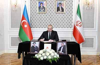 حضور علی‌اف در سفارت ایران در باکو