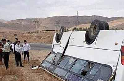 واژگونی مینی‌بوس حامل ۲۶ ‌دانش‌آموز‌ ‌تیزهوش‌ در ‌جاده ملکان ـ بناب‌