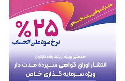 بانک رفاه کارگران برای شرکت‌های دانش‌بنیان گواهی سپرده خاص منتشر می‌کند